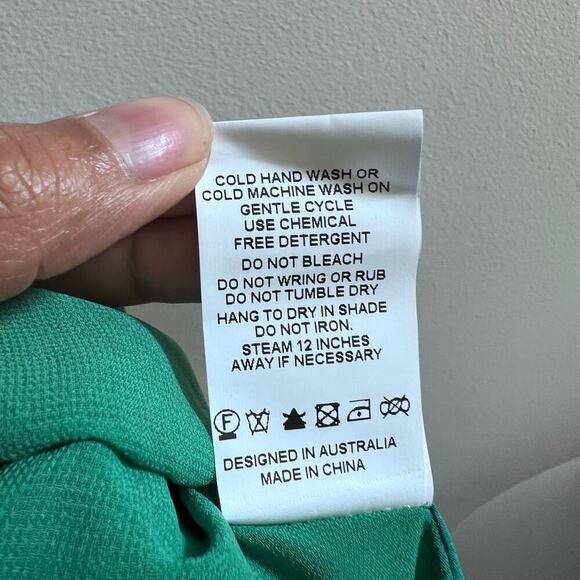 NEW RunAWay Label Calista Slip Midi Low Back Green Dress Women's Size Large - Picture 9 of 10